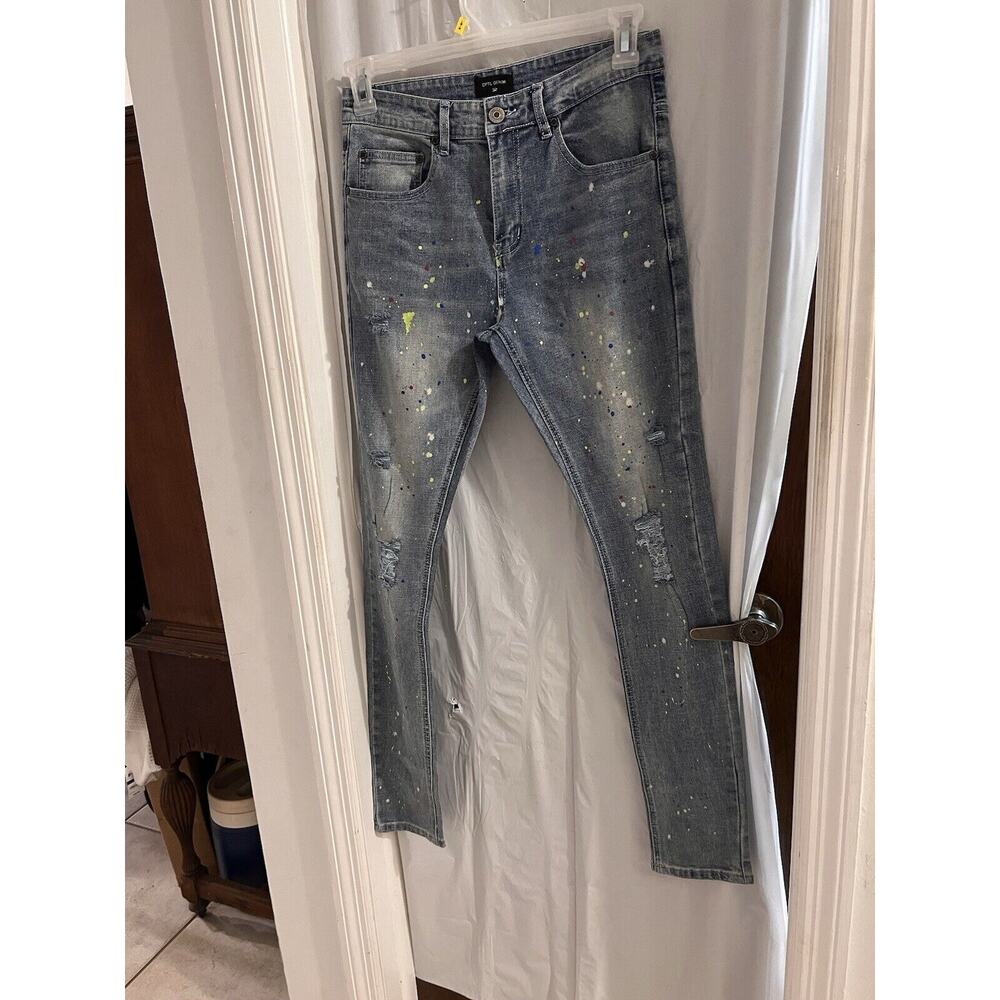 Capital Denim Biscayne Paint Splattered Skinny Jeans Size 32 Streetwear